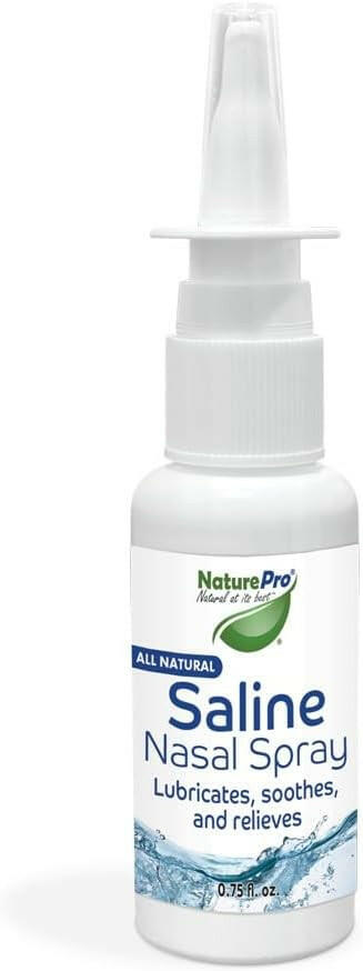 NaturePro All Natural Saline Nasal Spray, 0.75 fl. oz., Kosher, Dual Salt Moisturizing Formula