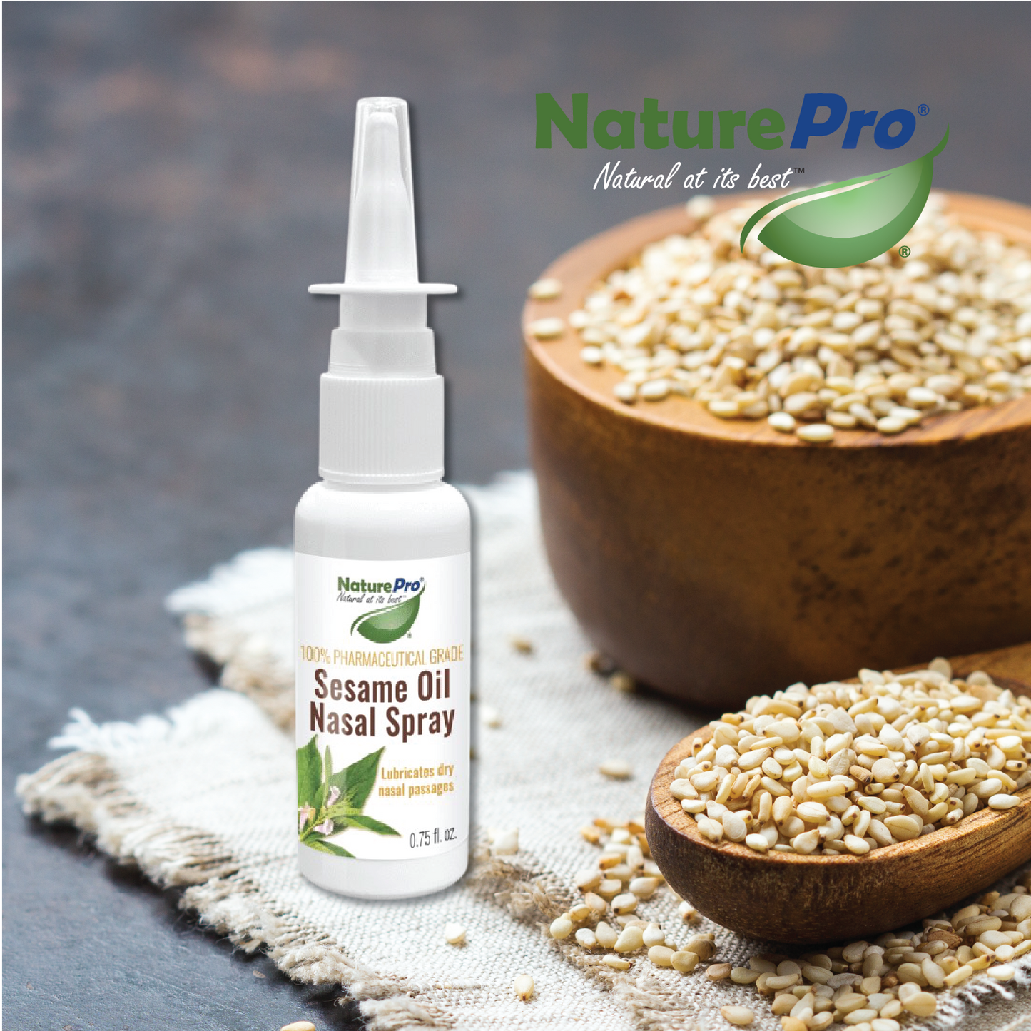 All-Natural Nasal Moisturizer Spray with 100% Pharmaceutical Grade Sesame Oil 0.75fl. to Soothe & Moisturize Dry Nose, Nasal Lubricant & Decongestant for Dry Nose Relief