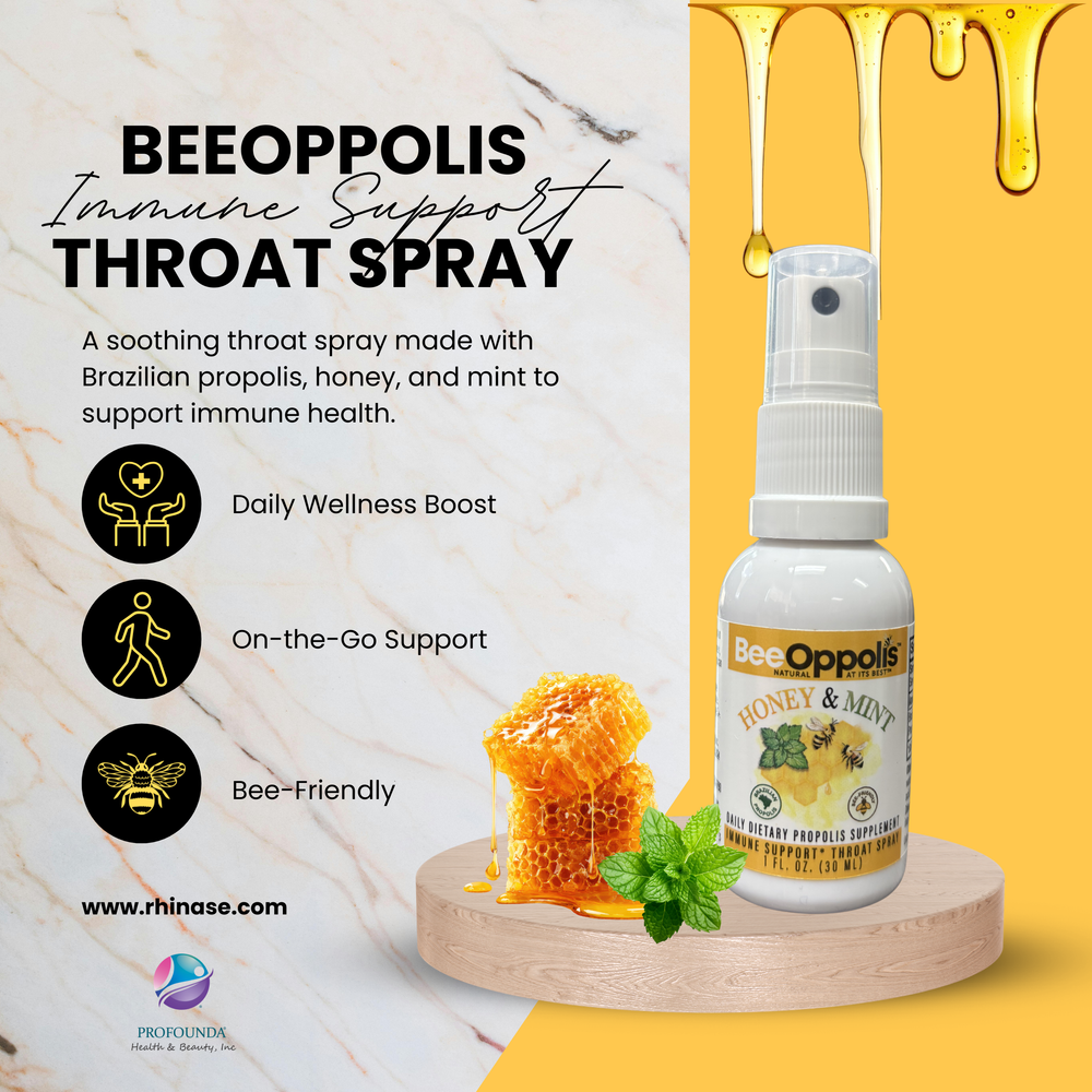 Beeoppolis Natural Immune Support Throat Spray - Propolis - Honey - Mint - 1.0 oz
