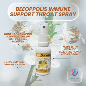 Beeoppolis Natural Immune Support Throat Spray - Propolis - Honey - Mint - 1.0 oz