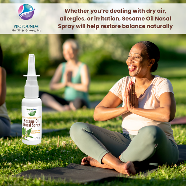 All-Natural Nasal Moisturizer Spray with 100% Pharmaceutical Grade Sesame Oil 0.75fl. to Soothe & Moisturize Dry Nose, Nasal Lubricant & Decongestant for Dry Nose Relief