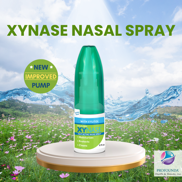 Xynase® Natural Saline Nasal Spray with Xylitol (0.75 fl oz) - Gentle Relief for Congestion, Allergies, and Sinus Pressure, Safe for All Ages