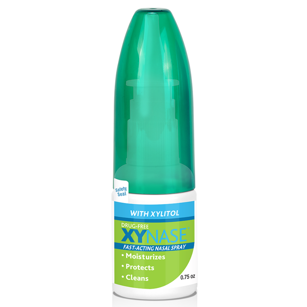 Xynase® Natural Saline Nasal Spray with Xylitol (0.75 fl oz) - Gentle Relief for Congestion, Allergies, and Sinus Pressure, Safe for All Ages