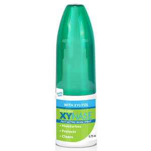 Xynase® Natural Saline Nasal Spray with Xylitol (0.75 fl oz) - Gentle Relief for Congestion, Allergies, and Sinus Pressure, Safe for All Ages