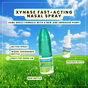 Xynase® Natural Saline Nasal Spray with Xylitol (0.75 fl oz) - Gentle Relief for Congestion, Allergies, and Sinus Pressure, Safe for All Ages