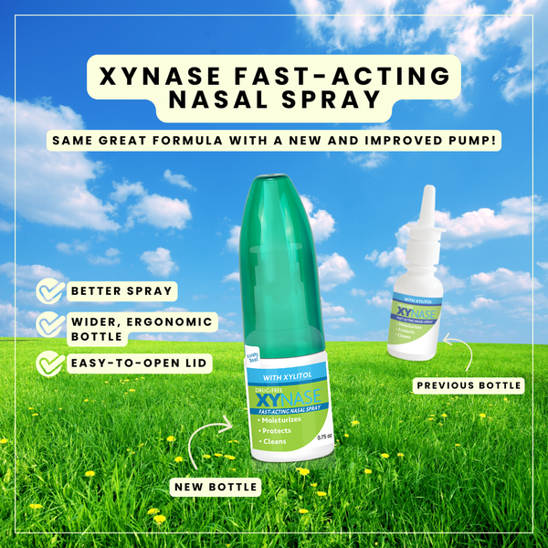 Xynase® Natural Saline Nasal Spray with Xylitol (0.75 fl oz) - Gentle Relief for Congestion, Allergies, and Sinus Pressure, Safe for All Ages