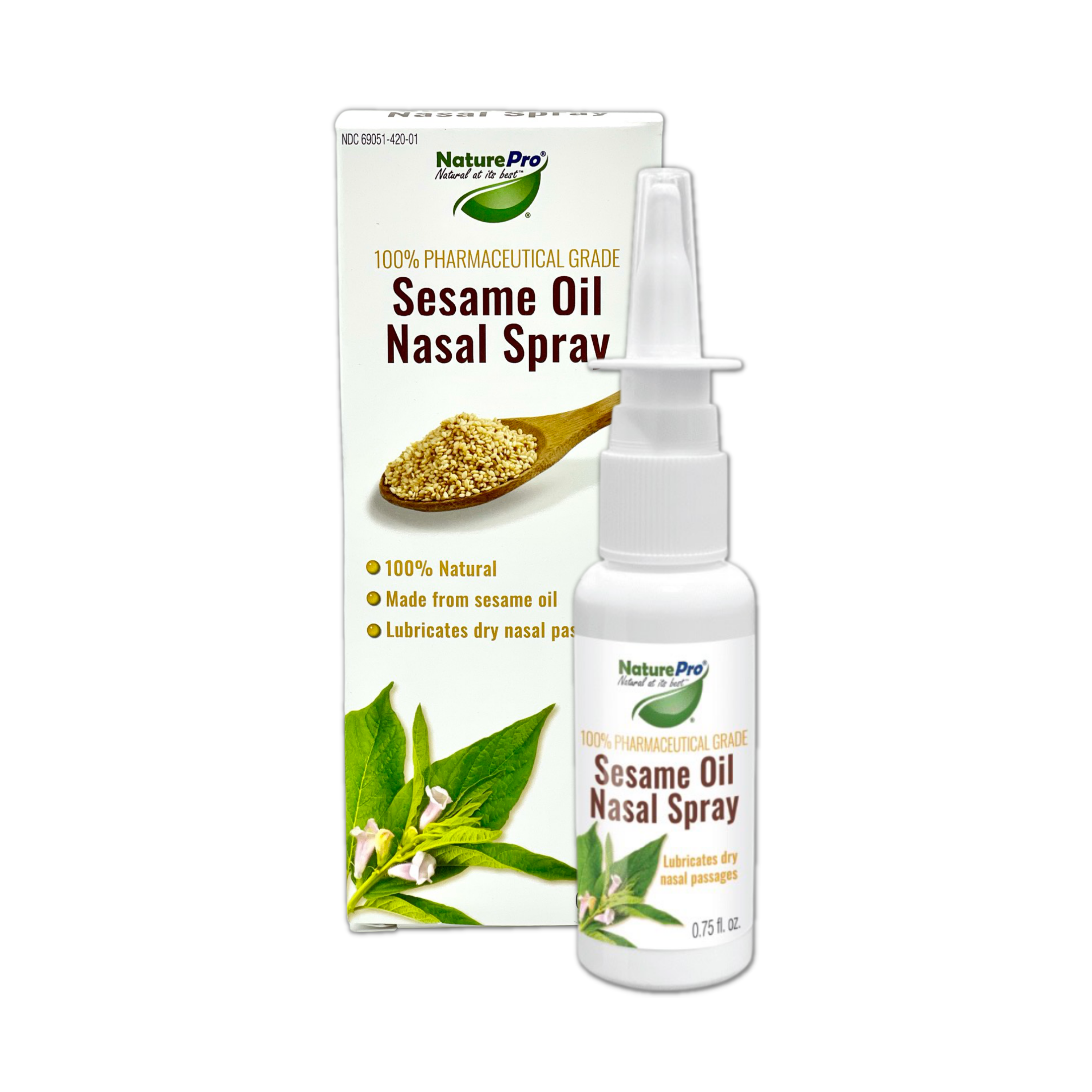 All-Natural Nasal Moisturizer Spray with 100% Pharmaceutical Grade Sesame  Oil 0.75fl. to Soothe & Moisturize Dry Nose, Nasal Lubricant & Decongestant  