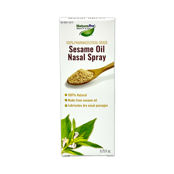 All-Natural Nasal Moisturizer Spray with 100% Pharmaceutical Grade Sesame Oil 0.75fl. to Soothe & Moisturize Dry Nose, Nasal Lubricant & Decongestant for Dry Nose Relief