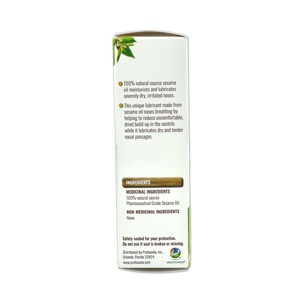 All-Natural Nasal Moisturizer Spray with 100% Pharmaceutical Grade Sesame Oil 0.75fl. to Soothe & Moisturize Dry Nose, Nasal Lubricant & Decongestant for Dry Nose Relief