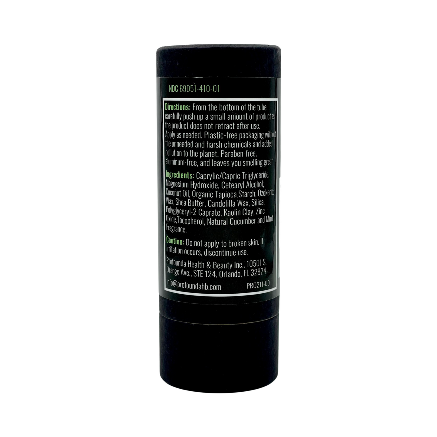 Cucumber & Mint Deodorant - All Natural Deodorant for Men and Women -Paraben Free, Aluminum Free, Cruelty Free, Plastic Free - with coconut oil and Shea butter